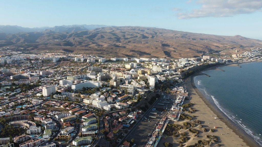 Gran Canaria view from Airplane